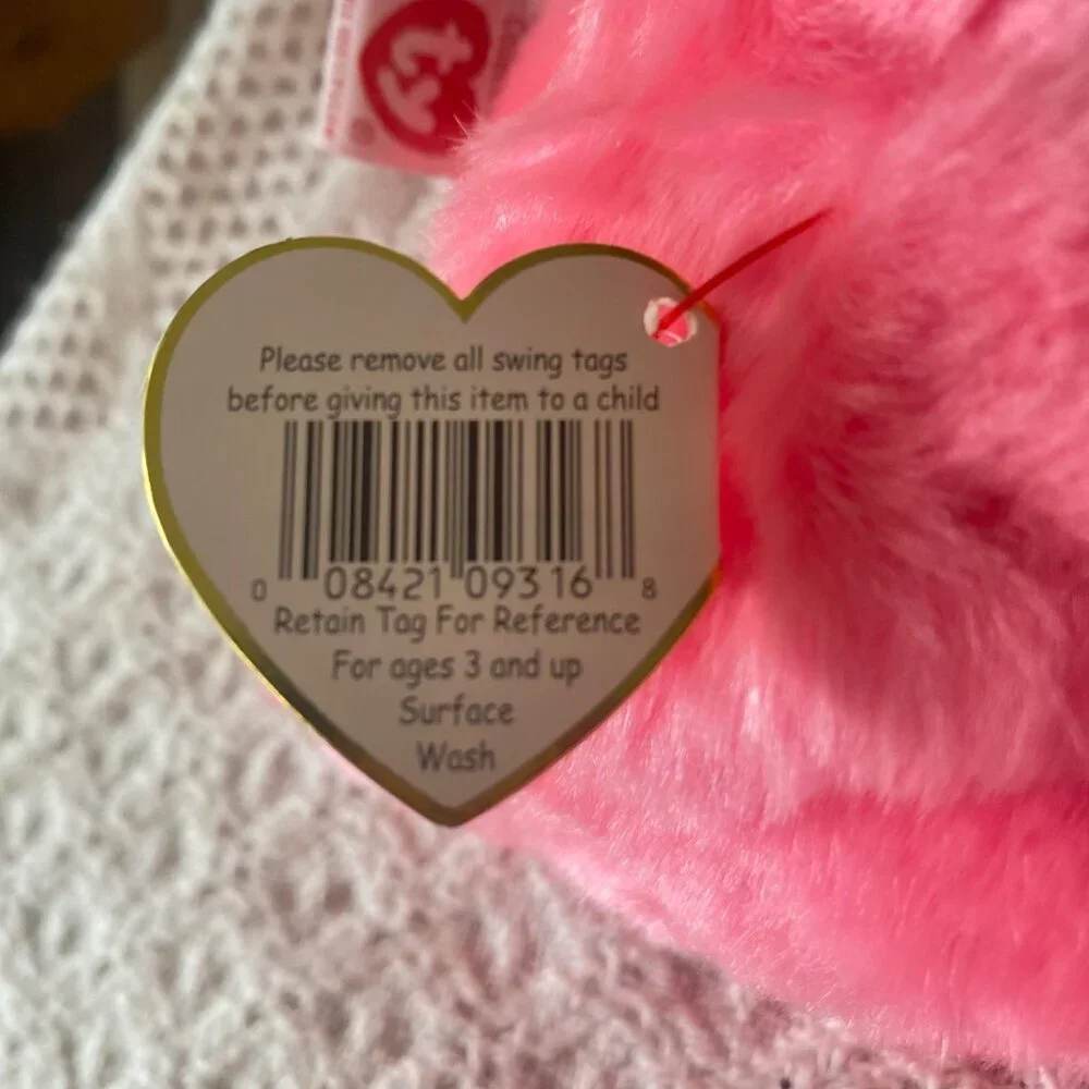 Ty Beanie Baby Pinky The Flamingo Plush Stuffed Animal 1998 Beanie Buddies w/Tag